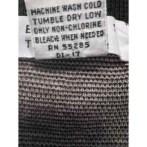 Vtg Express Tricot Button Up Top Southwestern Aztec Army Green Women Large - Picture 7 of 11